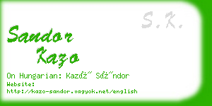 sandor kazo business card